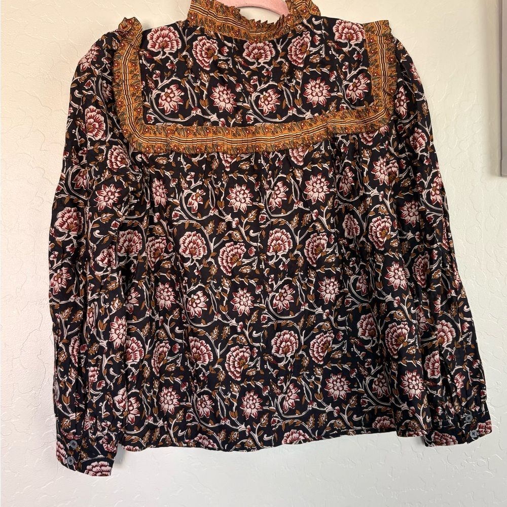 Anthropologie Othilia Sera Ruffled Floral Top Extra Small - Picture 8 of 9